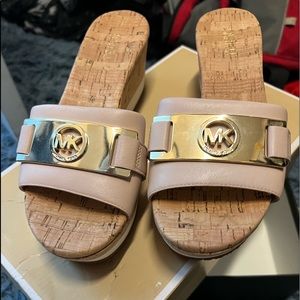 Brand new Michael Kors wedge pink shoes